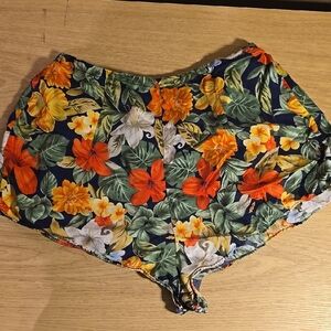 Silk Floral Print Shorts